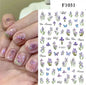 Black and White Love Flowers Line Art 3D Stickers Nail Decals Nail Art Accessories Butterfly Rose Nail Stickers Nail Sliders