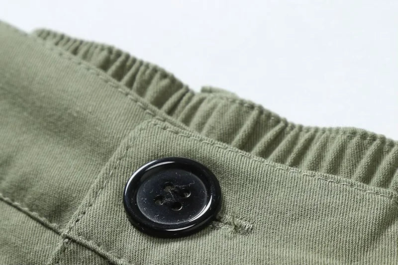 Men's Wear-Resistant Shorts Summer Beach Casual Cargo Short Pants Multi-Pocket Workwear Breathable Loose Straight Solid Shorts