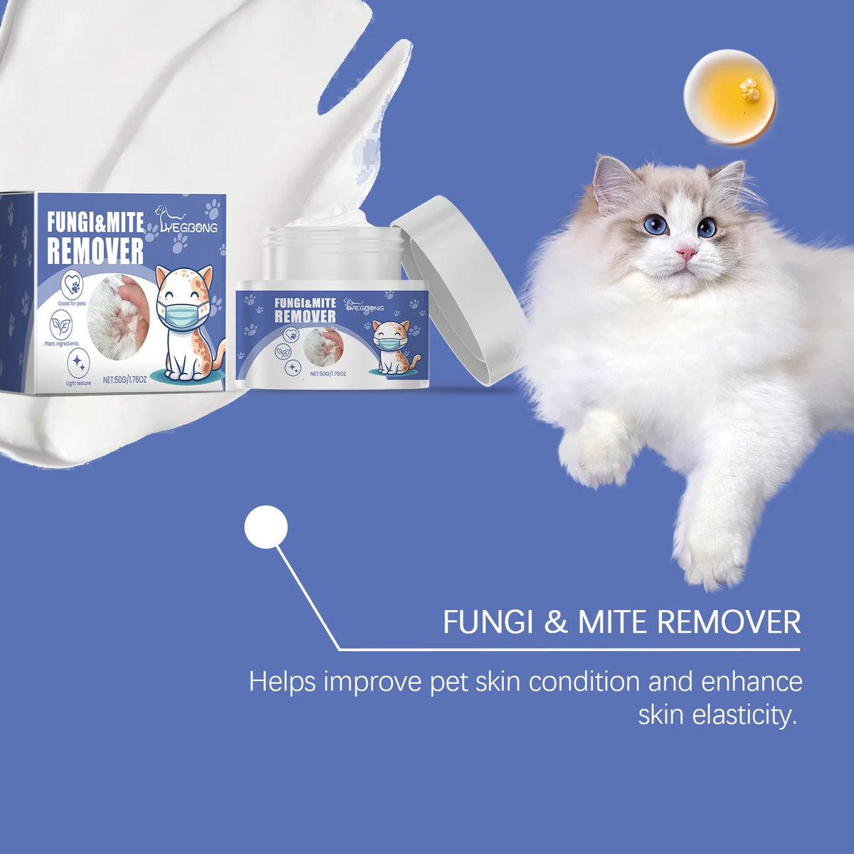 Pet Mite Removal Cream Effectively Combat Mites Quickly Clean Pets Skin Relieve Skin Itching and Discomfort Fungi & Mite Remover