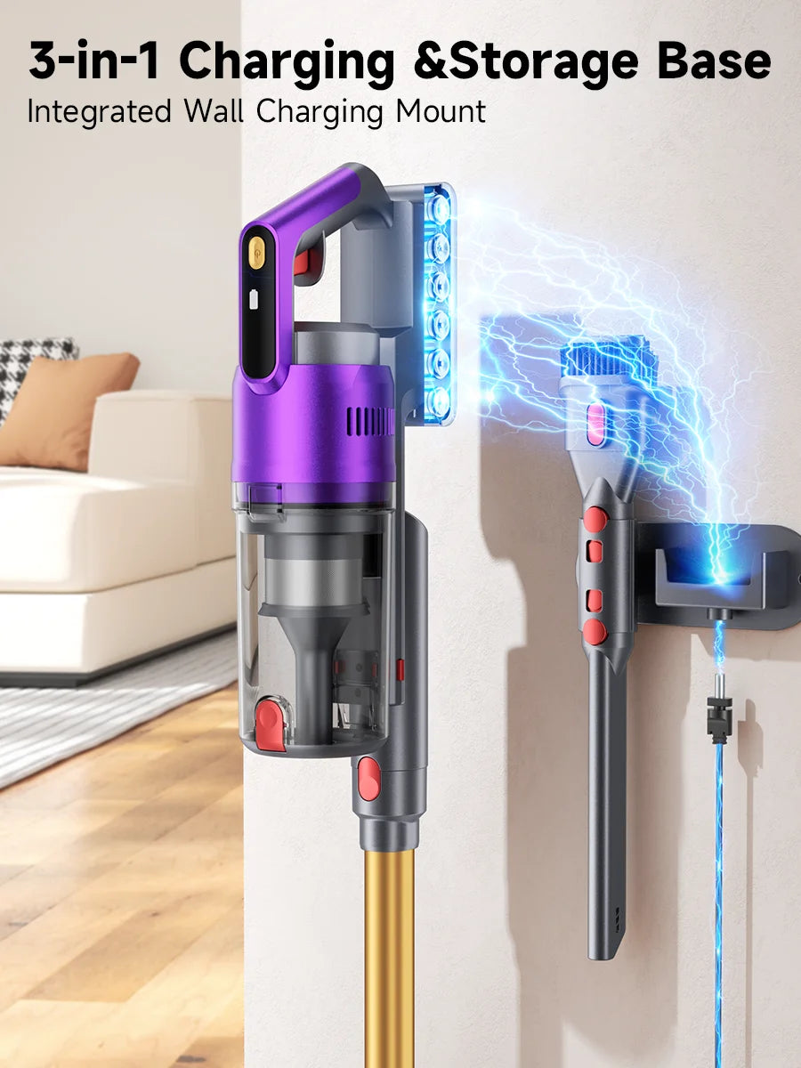 Tdyon Nova 680W 70000PA Cordless Vacuum Cleaner 75mins Long Runtime Removable Battery Self-Standing Wall Charging Vacuum Cleaner