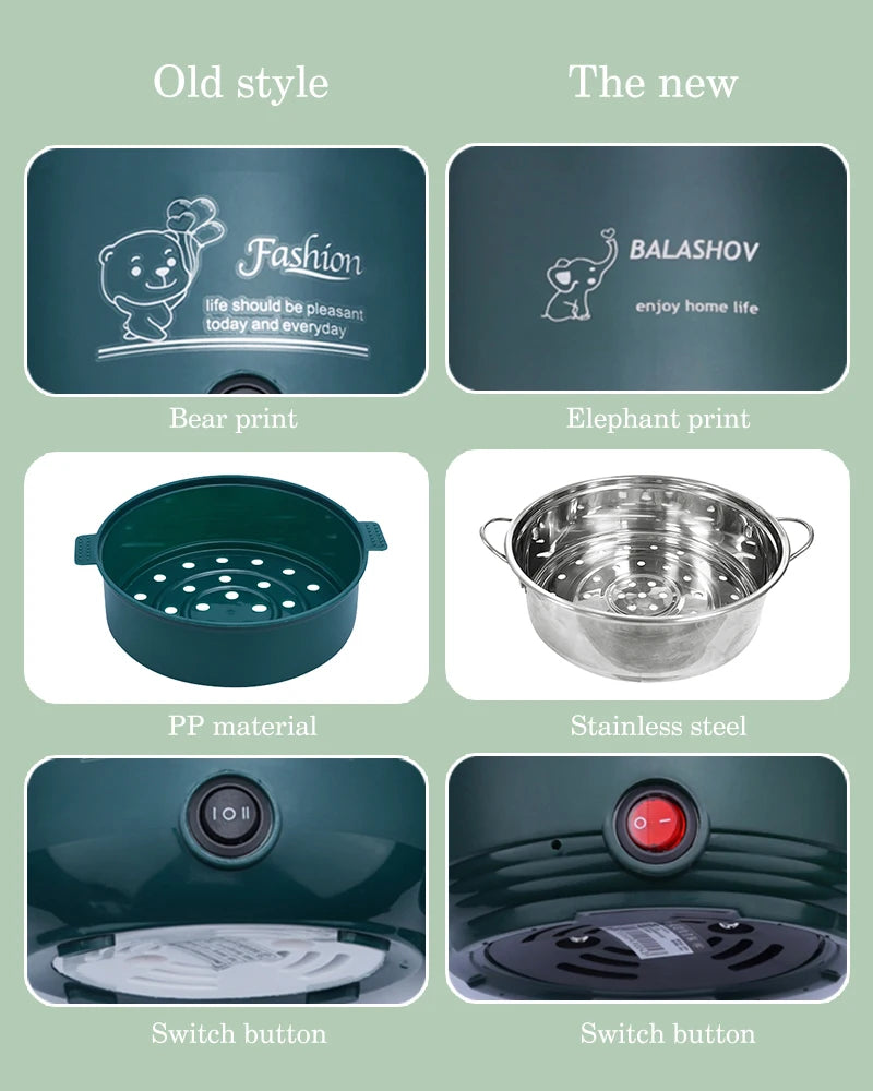 Mini Electric Rice Cooker Non-stick Cooking Machine Single/Double Layer Hot Pot Multifunction Electric Rice Cooker for Home