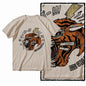 G41 Beige Vintage 100% Cotton Tiger Printed Men's T-shirt |  Streetwear Big Size Cool O-neck men's Tee Tshirt