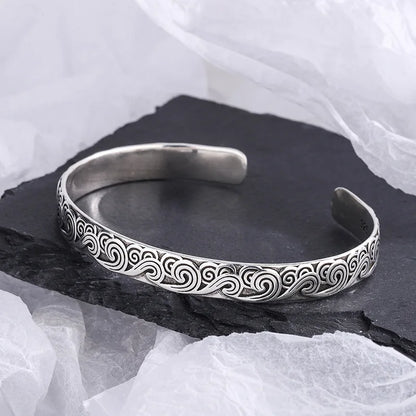 New Arrival Retro Wave Bracelets 925 Sterling Silver Jewelry Fashion Spray Personality Sweet Cloud Opening Bangles TYB116