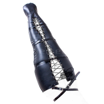 Soft PU Leather Headgear Mermaid Straitjacket Head Hood Body Harness Adjustable Leg Binder BDSM Restraint Sex Toy Slave Roleplay