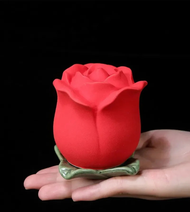 Ceramic Ash Urn Mini Funeral Box Small Pet Cremation Ashes Urns Animal Rose Flower Container Puppy Deceased Pet Cats Memorial
