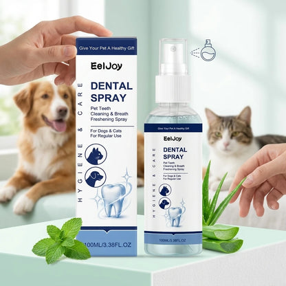 Pet Dental Care Spray Remoce Plaque & Tartar Buildup Reduce Odor Soothe Inflamed Sensitive Gums No Brushing Teeth Cleaning Spray