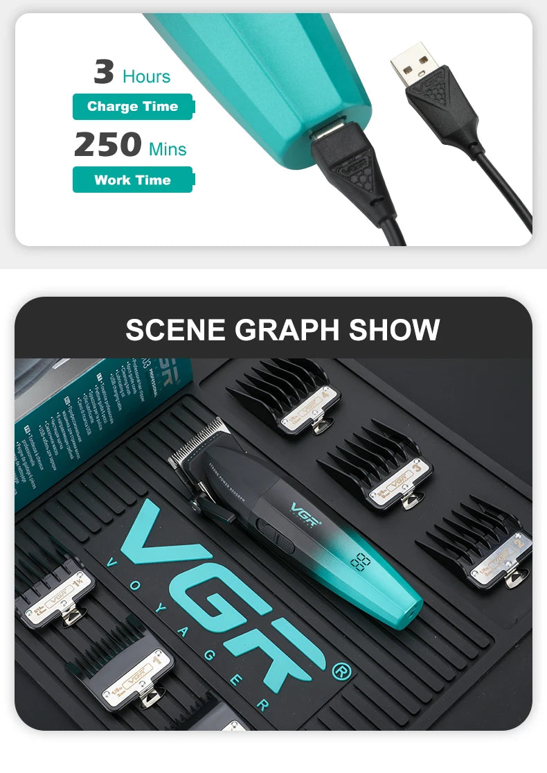 VGR Hair Clipper Cordless Hair Trimmer Professional Hair Cutting Machine Electric 9000 Rpm Haircut Clipper for Men V-003 V-906
