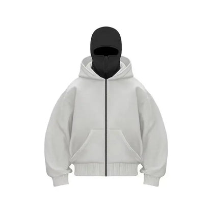 Men and Women Balaclava Y2K Gothic Harajuku Winter New Item Double Hooded Sweatshirt Men's Hooded Mask Zipper Sportswear