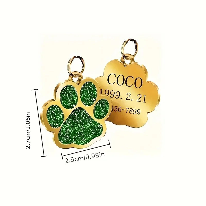 Custom Engraved Zinc Alloy Pet ID Tag – Personalized Dog & Cat Name Tags with Phone Number Anti-Lost Design Durable Collar Tag