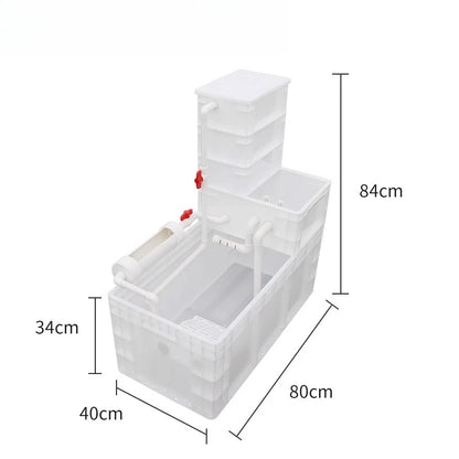 Oxygenate Turtle Terrariums Fliter Cultivation Turnover Box Multifunctional Large Space Fliter Box Turtle Fish Ecological Tank