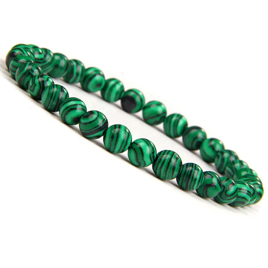 Natural Green Malachite Stone Bracelet 6/8/10mm Handmade Round Beads Bracelets Couple Energy Yoga Bracelet Men Women Jewelry Top