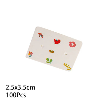 50/100Pcs 5x4cm Earring Cards Cardboard Labels DIY Jewelry Display Stand Holder Small Businesses Selling Packaging Supplies