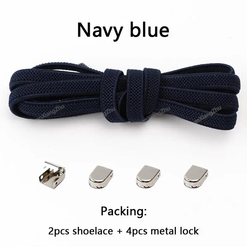 No tie Shoe laces Elastic laces Sneakers Flat Shoelaces without ties Quick Shoelace for Shoes Kids Adult One Size fits All Shoes
