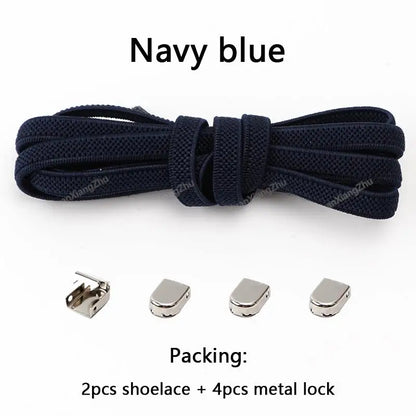 No tie Shoe laces Elastic laces Sneakers Flat Shoelaces without ties Quick Shoelace for Shoes Kids Adult One Size fits All Shoes