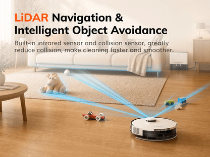 ILIFE A30 Pro Robot Vacuum Cleaner with Automatic Self-Emptying Station, 5000Pa Strong Suction, LDS Navigation, 180min Runtime, 2-in-1 Mop and Sweep , APP Control ，Home Floor Carpet Clean
