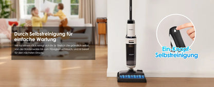 Tineco Floor ONE S6 Stretch Lite Wet Dry vacuum cleaner 180 ° Lay Flat Wet vacuum cleaner Centrifugal Air Drying 40min Running Time