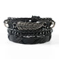 4Pcs/ Set Braided Wrap Leather Bracelets for Men Vintage Life Tree Rudder Charm Wood Beads Ethnic Tribal Wristband Rope Bracelet