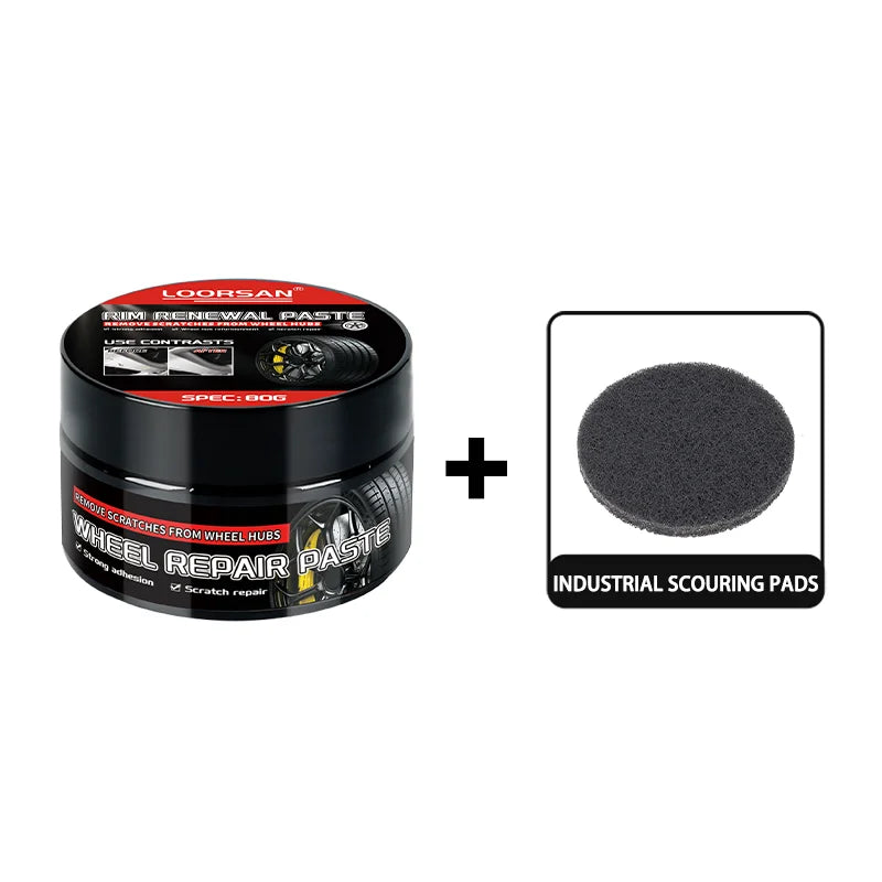 LOORSAN 80g Car Wheel Hub Repair Paste, Scratch Remover & Polishing Cream for Aluminum Alloy Rims, Trace-Free Restorer