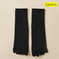 Hot Sale Men's Cotton Toe Socks Moisture-Wicking Odor Control Seamless Toe Design Long Crew Socks for Sports Daily Wear
