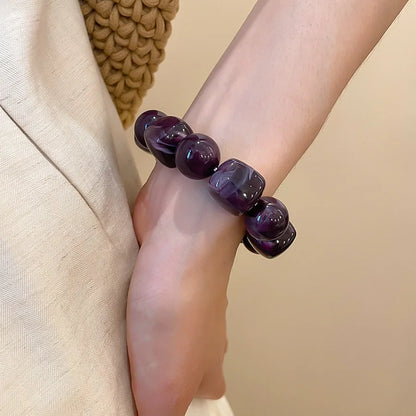 Acrylic Irregular Square Round Beaded Bracelet for Women European and American Simple Bracelet Korean Fashion Hand Accessories
