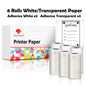 Phomemo 3 Rolls Self-adhesive Transparent Sticker Thermal Paper for T02 M02X Label Sticky DIY Photo Texts Study Notes Printing