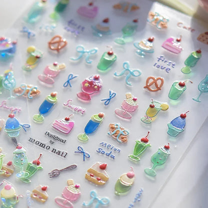 Ocean Shell Starfish Shell Conch Whale Dolphin Seahorse Coconut Tree Water Bubbles Self Adhesive Nail Art Sticker Manicure Decal