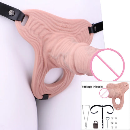 ANOSX Multi-styles Penis Sleeve Realistic Dildo Sheath Silicone Male Chastity Cage With Lockable Secure Chastity Belt BDSM Toy