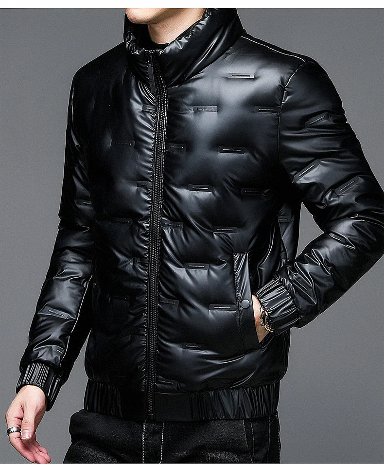 80%  White Duck Down Coat 2024 Trendy Fashion Winter Stand Collar Warm Sport Jacket Men's Thermal Thick Outwear