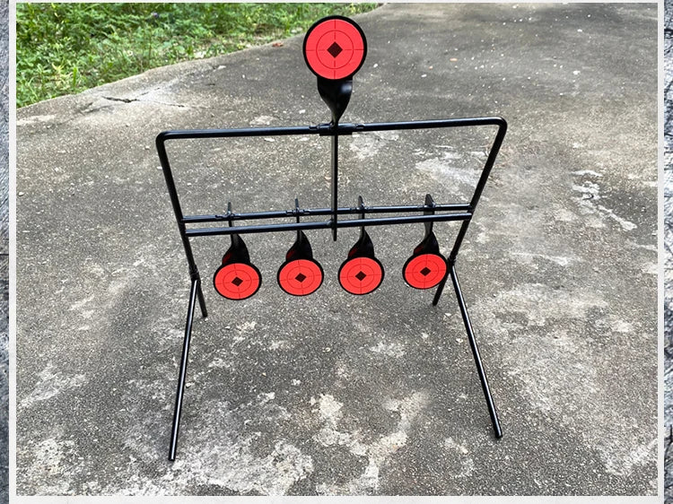zlangsports Rotating Metal Target Stand 4+1 Shooting Training Iron Targets for Airsoft, Air Rifle, Air Pistol