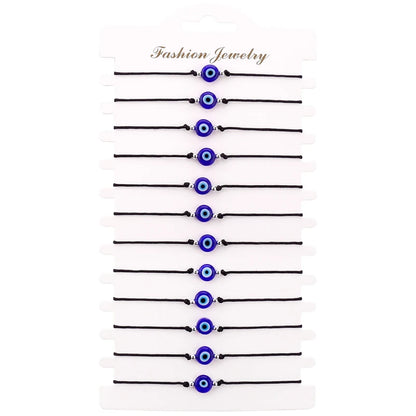 12 Chain Simple Exquisite Jewelry Evil Eye Woven Bracelet Set Rope Chain for Men and Women