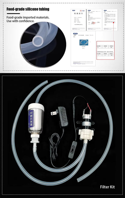 Home Brew Liquor Filter Machine Electric Liquor Filter Pump Ceramic Activated Carbon Alcohol Purifier with Electric Pump