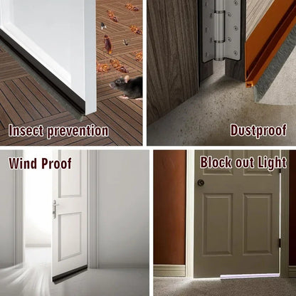 Door Sealing Strip Self-adhesive Door Bottom Gap Filling Sealing Strips Insect Proof Brush Strip Windproof Soundproof Door Tape