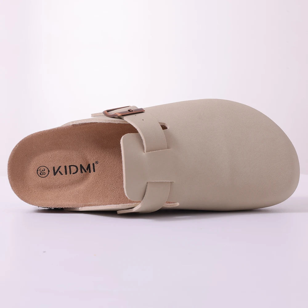 Shevalues Men's Suede Clogs Soft Leather Mules Men New Summer Men Cork Sandals Comfort Slip On Unisex Clogs With Arch Support