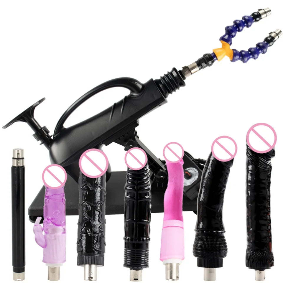 FREDORCH Sex Machines More Attachment Masturbating Pumping Sex Gun Adjustable with Dildo Couples Sex Toy Love Machine for Couple