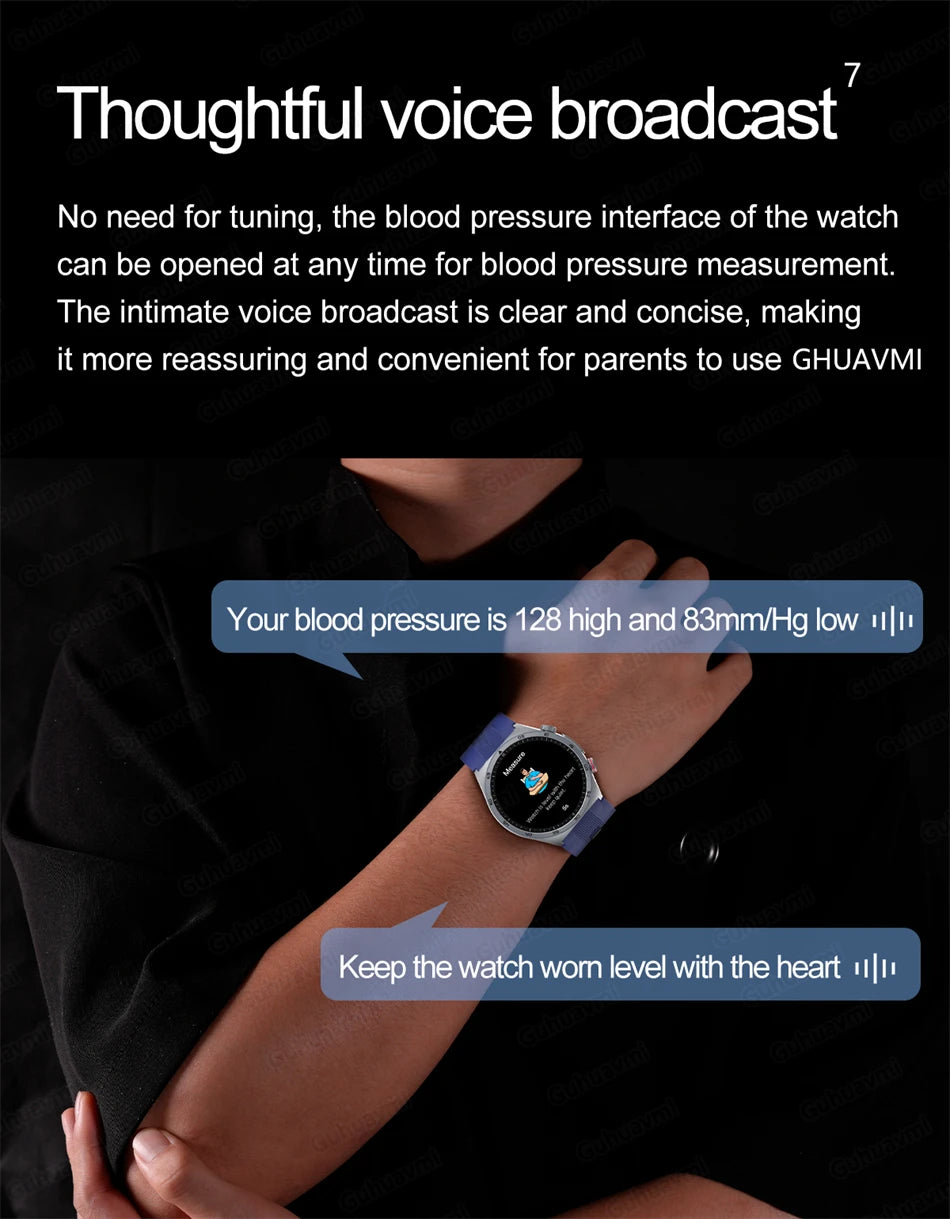 Sapphire Glass AMOLED Blood Pressure Smart Watches ECG Blood Oxygen Blood Pressure Air Pump Sport Health Tracking Smartwatch NFC