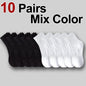10/20 Pairs Neutral Solid Color Round Neck Socks Spring Summer Sweat Absorbing Breathable Soft Comfortable Couple Sports Socks
