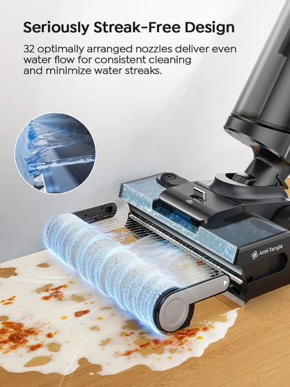 Laresar S7 Pro Cordless Wet Dry Vacuum Cleaner Mop, Lay-Flat 5-Min Drying 80°C Hot Wash 19000 Pa 50min Runtime Home Floor Washer