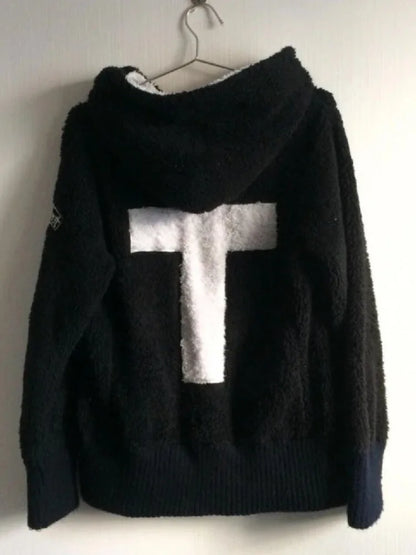 2025 Winter Y2k Lamb Wool Jackets Gothic Hoodies Women Vintage Casual Long Sleeve Hooded Coat Harajuku Skull Zipper Sweatshirts