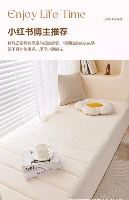 Customized Teddy Sponge Windowsill Cushion 4.5/6.5/9.5 Cm High-Density Sponge Cushion Waterproof Non-Slip Cushion Sofa Cushions