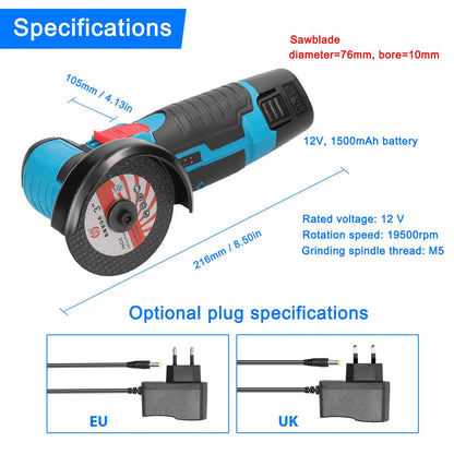 Angle Grinder Precision Cordless Grinder for Tight Spaces 12V Mini Power Tools Brushless Design Ideal for Detailed Polishing & DIY Projects