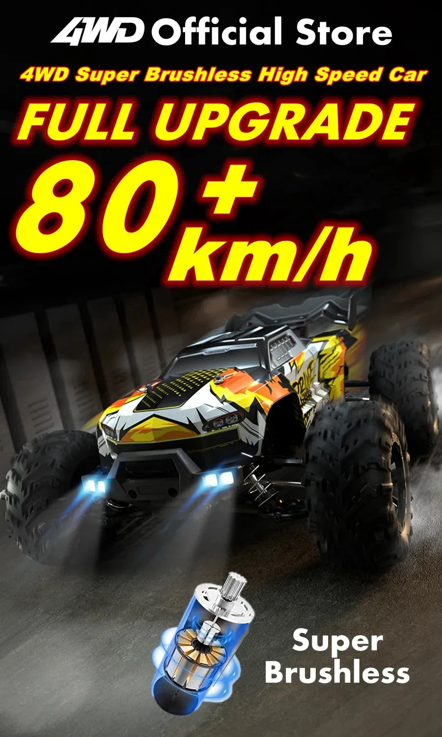 4WD Remote Control Car Off Road 4x4 RC Car High Speed Buggy Truck Super Brushless 50 or 80KM/H Fast Drift Racing Toy Gift
