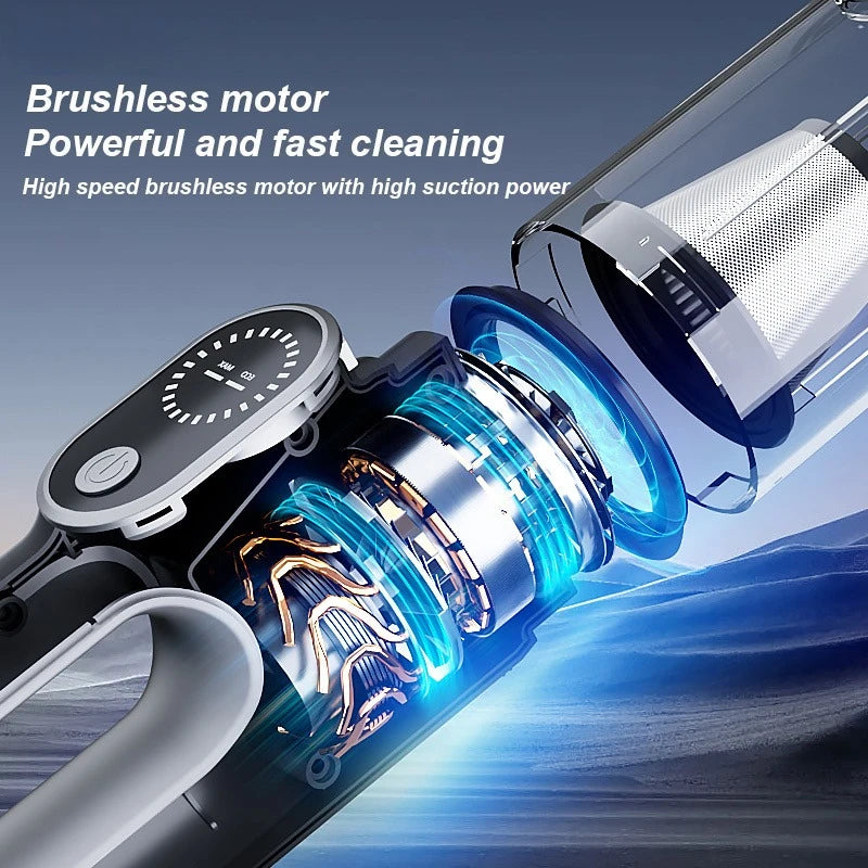 Handheld Wireless Vacuum Cleaner Strong Suction Mini Car and Home 18000Pa LED Screen Display Vacuum Cleaner One-Key Car Home Office Pet