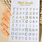 3D Glittery Gothic Letter Design Nail Art Stickers Uppercase Alphabet Letters Artistic Designs DIY Nail Art Decals Decoration #1