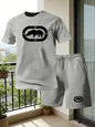 Men's Summer Breathable Sportswear Round Neck Short Sleeved Five Quarter Shorts Lightweight and Comfortable Sports Style Set