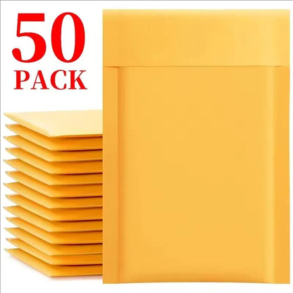 10-50Pack Kraft Bubble Mailers Self Adhesive Paper Envelopes Waterproof Cushioned Padded Foam Shipping Bags for Packaging