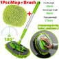 2 In 1 Car Cleaning Brush Car Wash Brush Duster Telescoping Alloy Long Handle Cleaning Mop Chenille Broom Auto Accessories