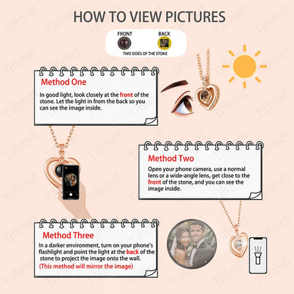 Custom Color Photo Projection Necklace Dog Paw Copper Pendant Titanium Steel Chain 2025 Girlfriend Mom Festival Romantic Gifts