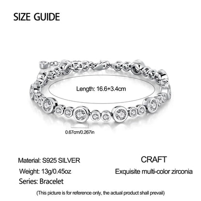 Original 925 Sterling Silver Starry Sky Bubble Bracelet For Women Fine Anniversary Valentine's Day Jewelry Gifts