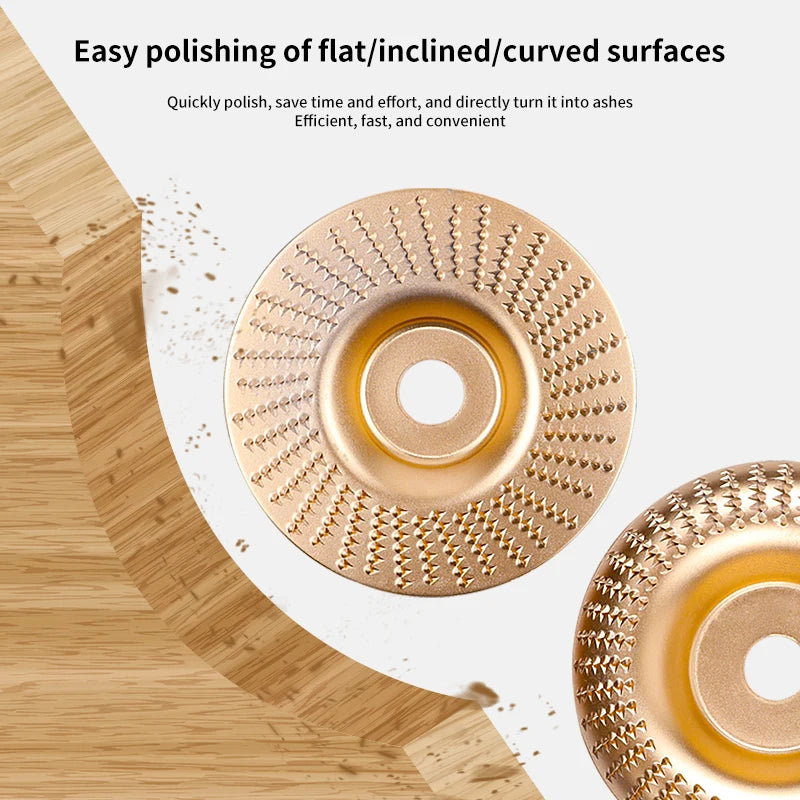Woodworking Grinding Disc Three-Piece Set 100mm Wide/16Mm Metal Hole Arc-Shaped Bevel Design Electric Grinder Grinding Disc Wood Cutting Carving Polishing Tool Set