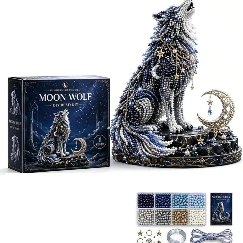 3D Design Animal Guardian Beading Kit Animal Shape Material Package DIY Beadwork Craft Kit with Colorful Beads Handmade